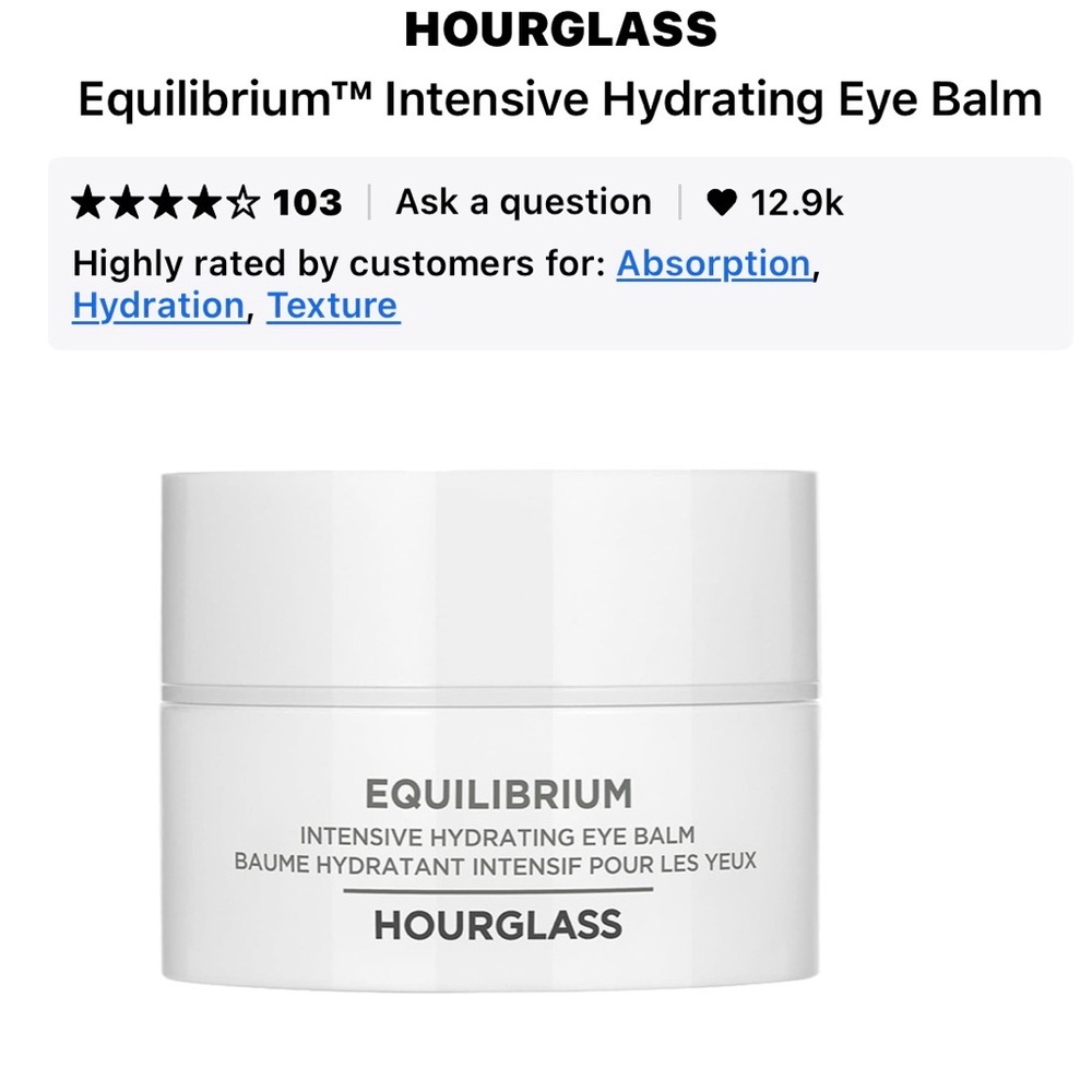 ✅⌛️Hourglass Equilibrium Hydrating Eye Balm- NIB🆕